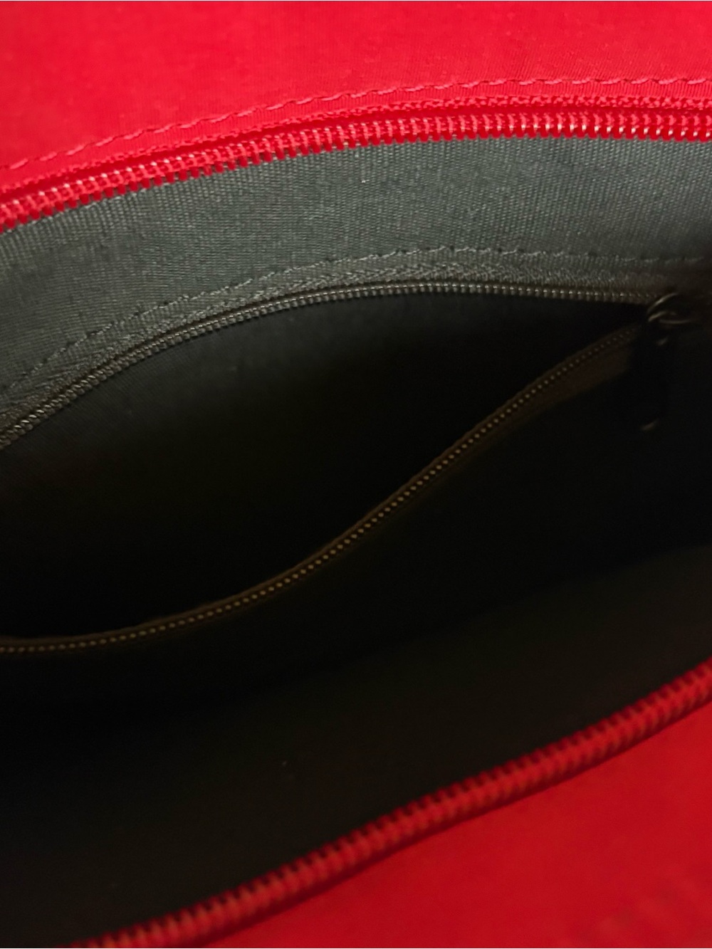 Y2K 90s Esprit Red Nylon Top Handle Shoulder Tote Bag Minimalist Retro Chic VTG - Picture 14 of 15